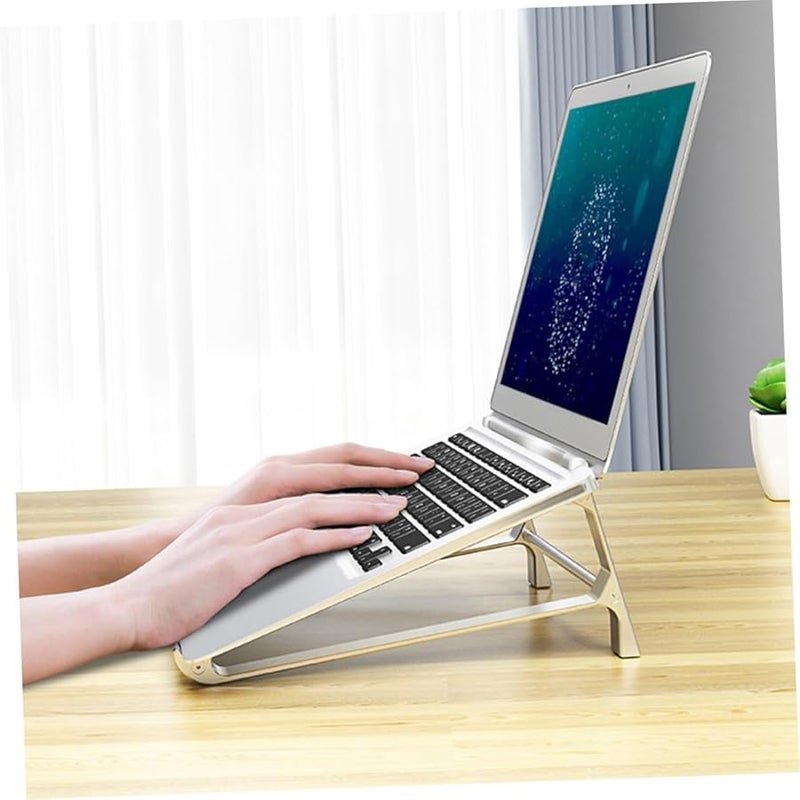 حامل كمبيوتر محمول من سبائك الألومنيوم الفضي، حامل تبريد محمول لجهاز MacBook والكمبيوتر المحمول - Image 4